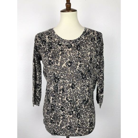 Aritzia Wilfred Knit Print Silk Cashmere Top - Picture 1 of 5